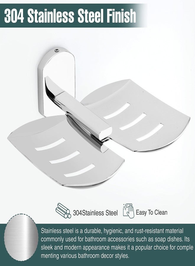 GLOXY Stainless Steel Double Soap Holder for Bathroom, SS202 Soap Dish Stand, Rust-Resistant Soap Tray for Home, Wall-Mounted Soap Stand, Premium Bathroom Accessories & Storage for Organizing - Image 4